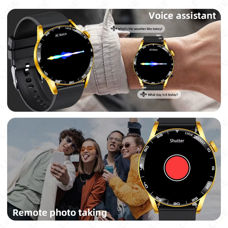 LIGE Smartwatch mit 1,38 Zoll HD-Display, Bluetooth Sprachanruf, Blutdruck- und Blutsauerstoff-Monitor, Sport- und Fitnessuhr für Männer und Frauen, Grau - Bild 4