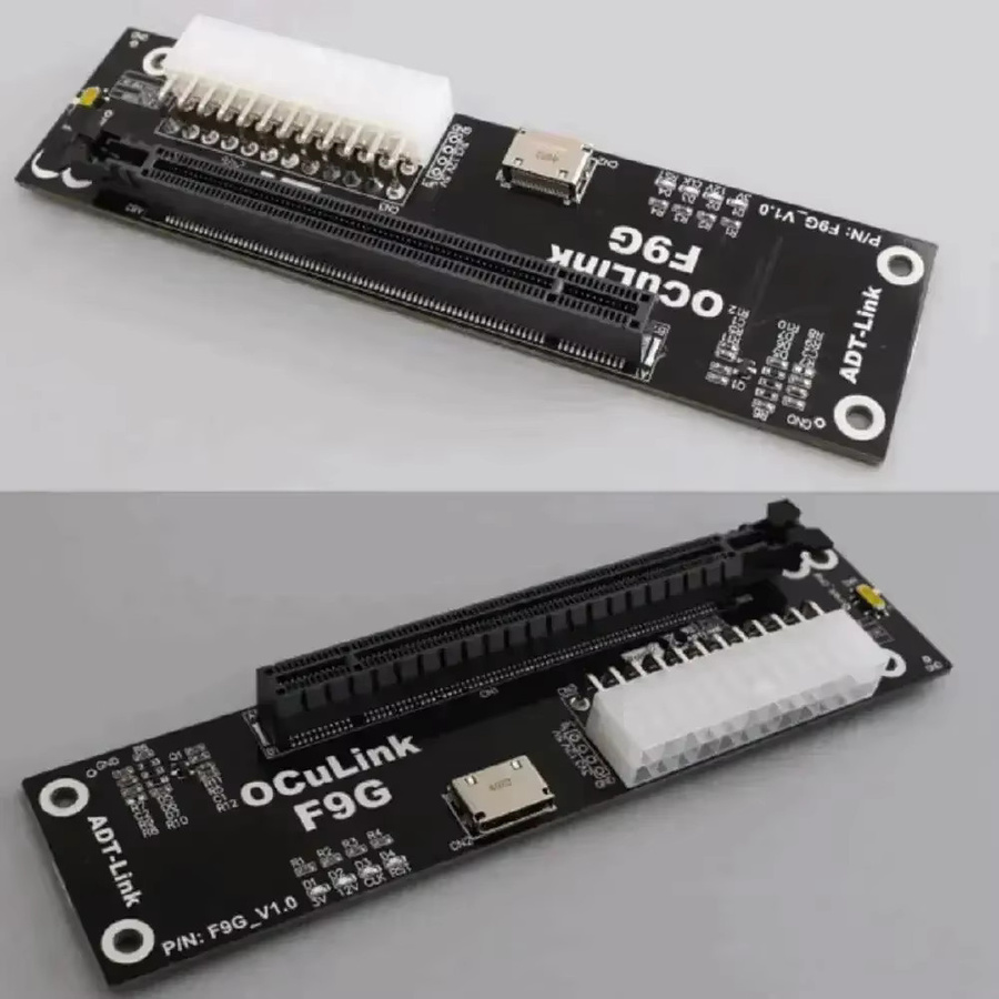 ADT-Link F9G OcuLink zu PCIe 4.0 x16 GPU-Dock EGPU-Adapter, Schwarz - Bild 5
