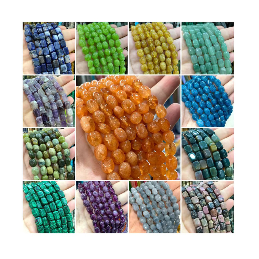 LUOMAN XIARI Spacer Perlen, Naturstein, Quarz, Jade, Amethyst, Bunt, Unisex - Bild 3