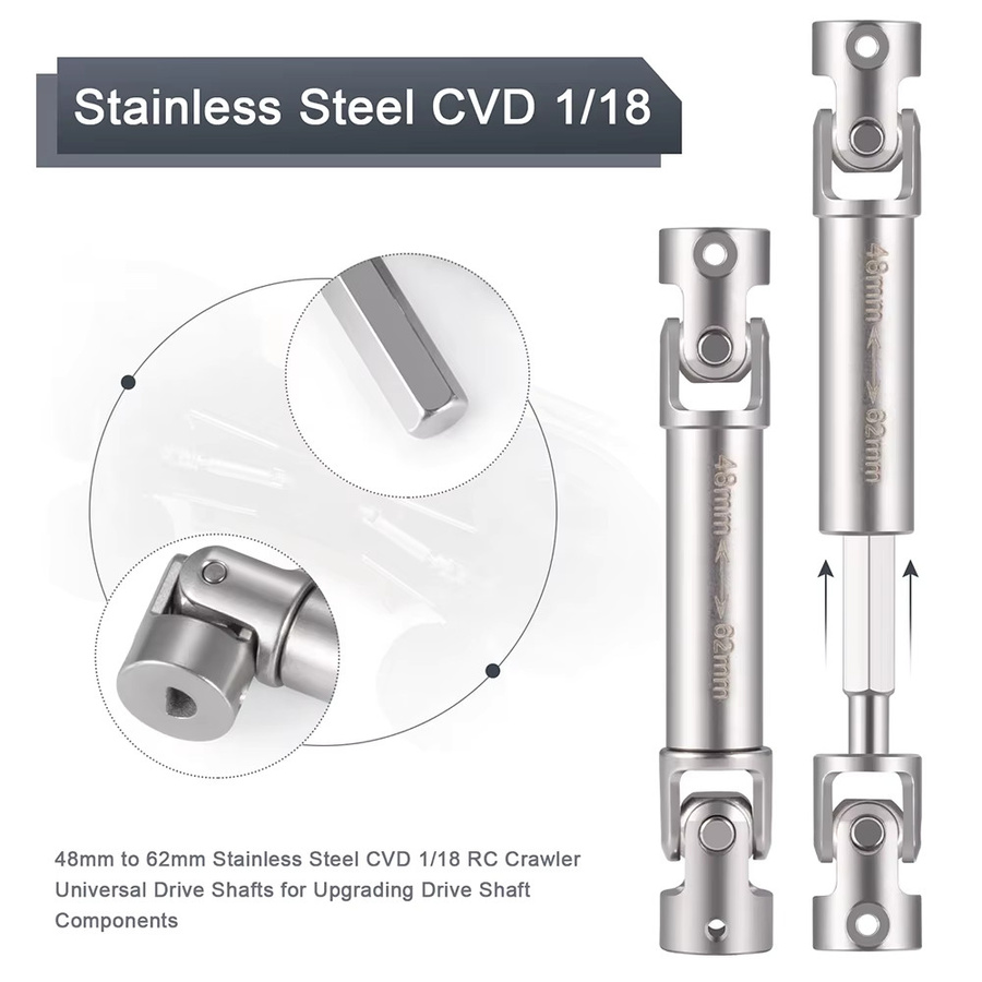 AXSPEED Edelstahl-Mittelantriebswellen, 2-teiliges Set, Metall, Grau - Bild 2