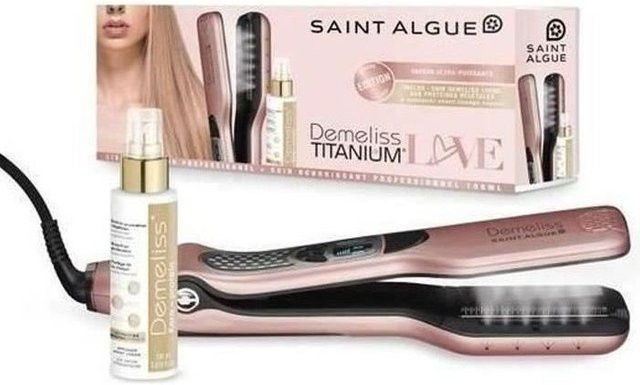 SAINT ALGUE Dampfglätteisen Demeliss Titanium Love Set, Keratinpflege 100 ml, pink - Bild 1