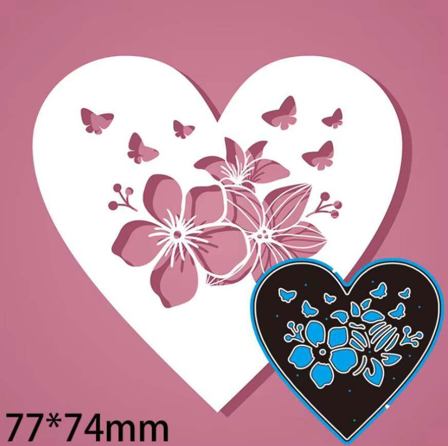 Metall Stanzform Herz und Blume für Scrapbook und Bastelarbeiten - Bild 4