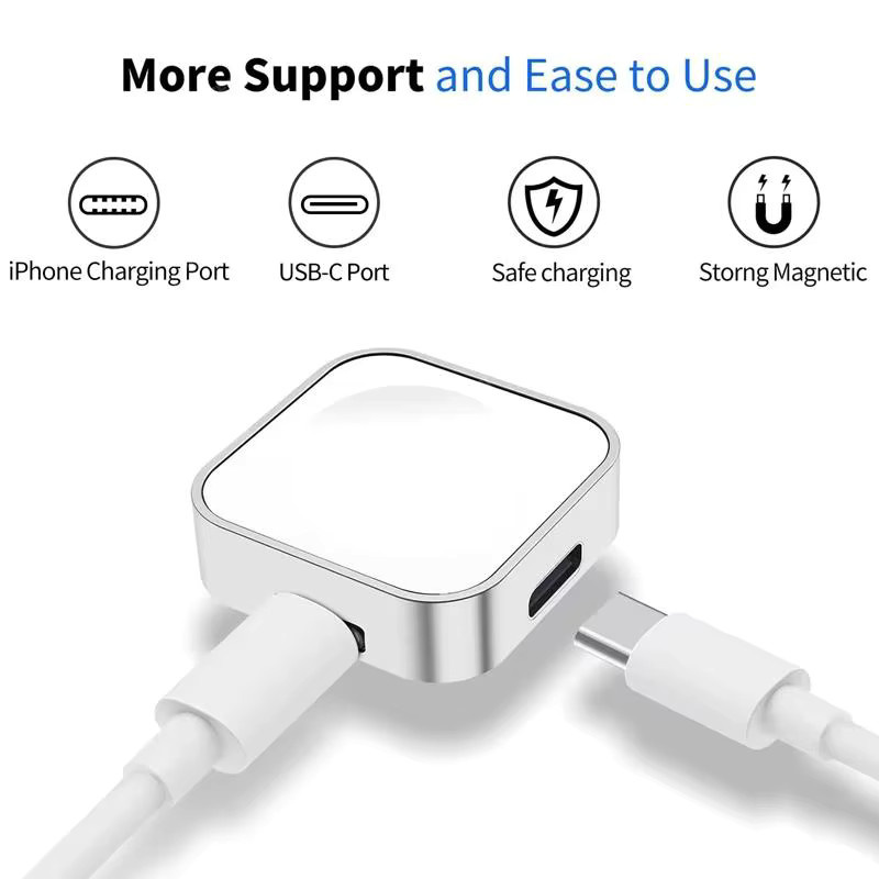 KAFNHCKA Tragbares kabelloses Magnet-Schnellladegerät für Apple Watch Series 10 9 8 7 6 5 4 3 2 1 SE und Ultra 1 2 in Grün - Bild 2