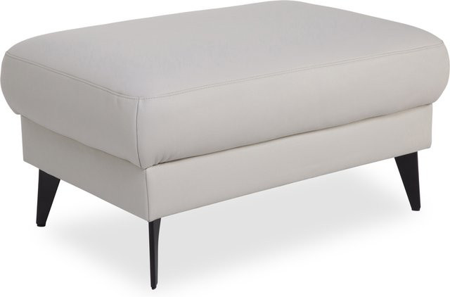 Hocker KALIA von KNUDSEN aus Leder in Grau mit Kaltschaum, B/T/H: 60 x 46 x 46 cm - Bild 1