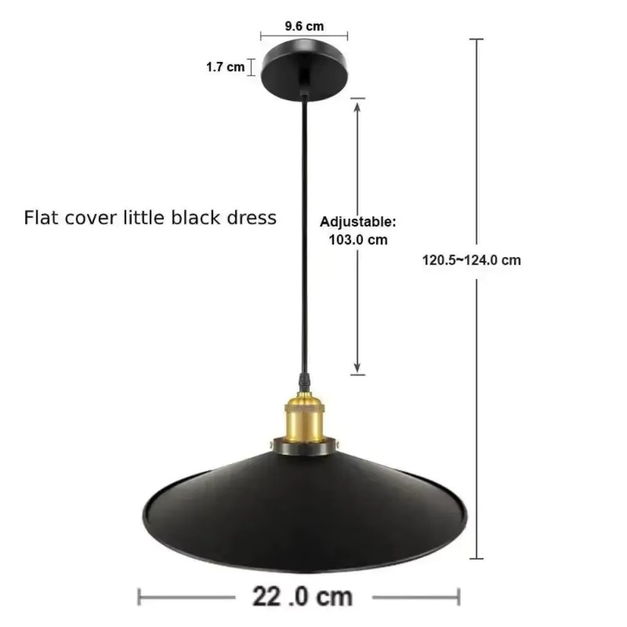 JOYINLED Industrie Pendelleuchte im Vintage Retro Design aus Metall für dein Esszimmer in Schwarz und Gold/Messing - Bild 2