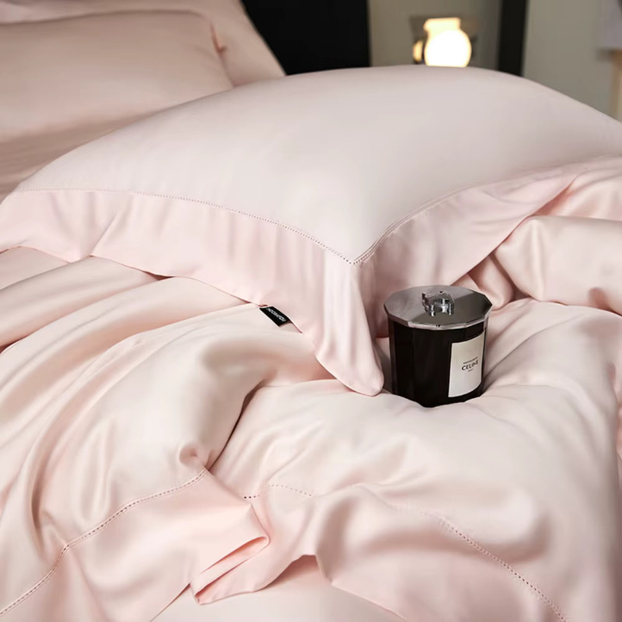 Sondeson Bettwäsche-Set aus 100 % Naturseide mit Stickerei in Pink - Bild 2