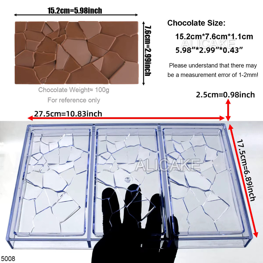 ALICAKE Pralinenform aus Kunststoff für Riegel und Bonbons, transparent, rechteckig - Bild 2