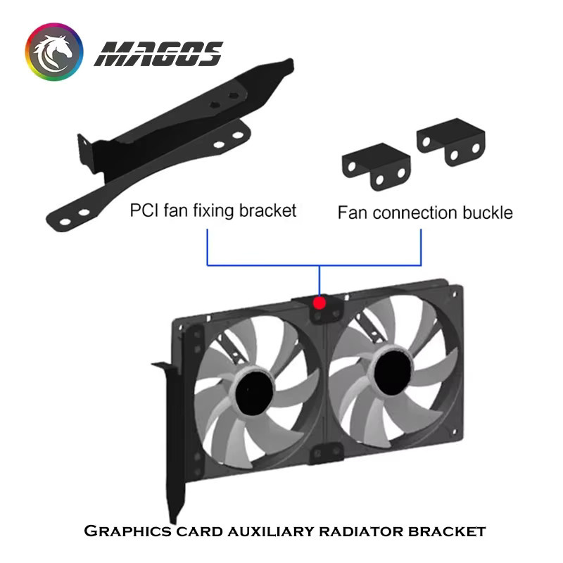 FREEZE MOD Grafikkarten Begleiter Lüfterhalterung GPU PCI Mod Schnalle, Schwarz, B/T/H: 8 x 9 x 12 cm - Bild 3