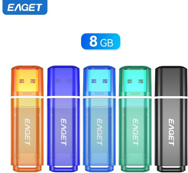EAGET 5er-Pack USB 2.0 Flash-Laufwerke 8GB in 5 Farben Multicolor - Bild 1