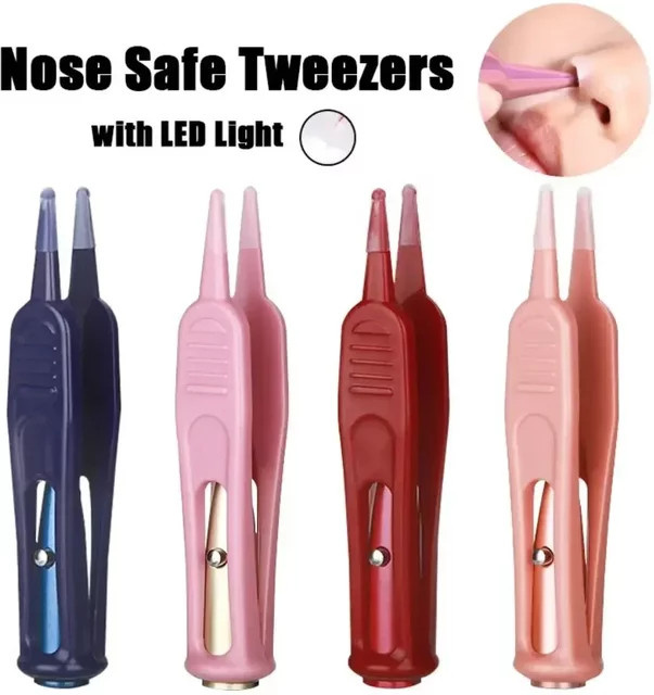 Nabel Sicherheit Booger Clip Reinigungspinzette für Kinder mit LED Licht in Blau - Bild 1