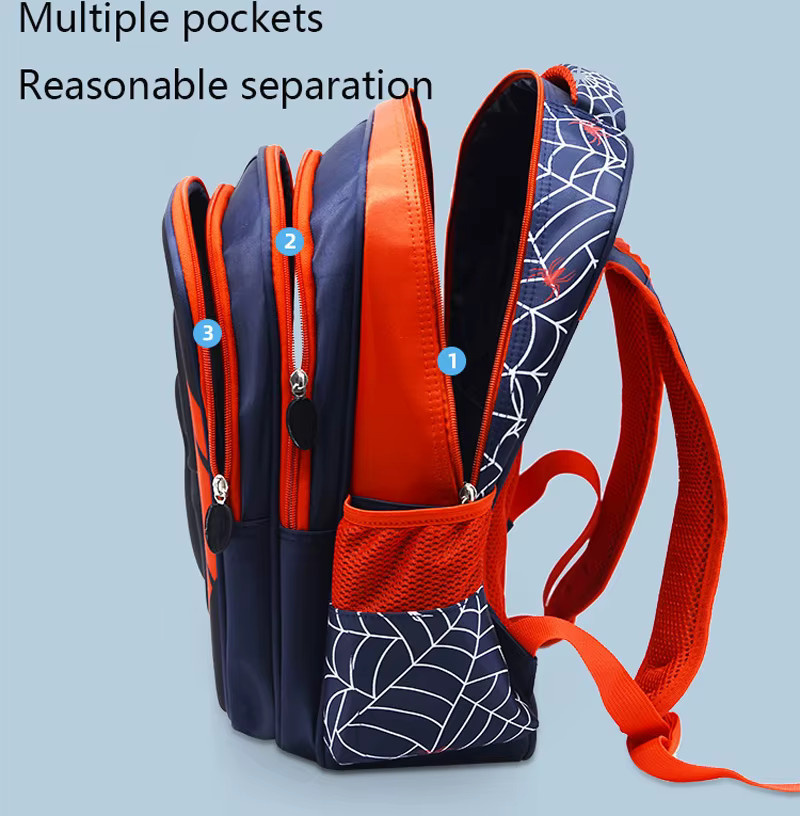 Wasserdichter Spinnen-Rucksack mit Federmäppchen-Set für Jungen in Blau - Bild 5