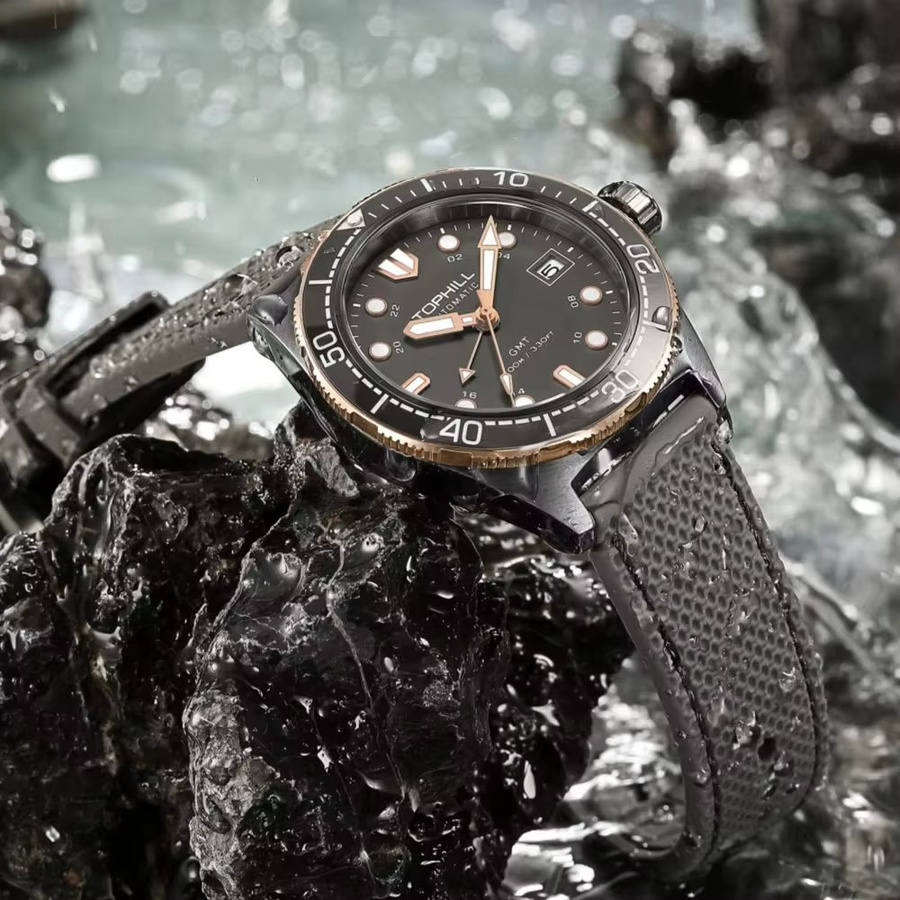 Tophill Armbanduhr Automatik, Edelstahl, 39,5 mm, Herren, Grün - Bild 3