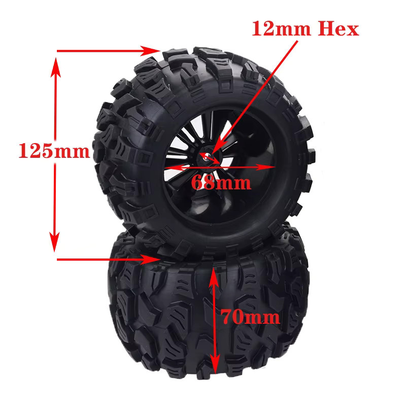 ZD Racing RC Truck Monster Reifen, 4-teiliges Set, 1:10, Gummi - Bild 2