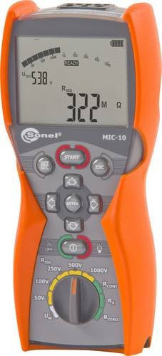 Sonel MIC-10 Isolationsmessgerät in Orange, kalibriert nach ISO, 50 V bis 1000 V, 10 GΩ - Bild 1