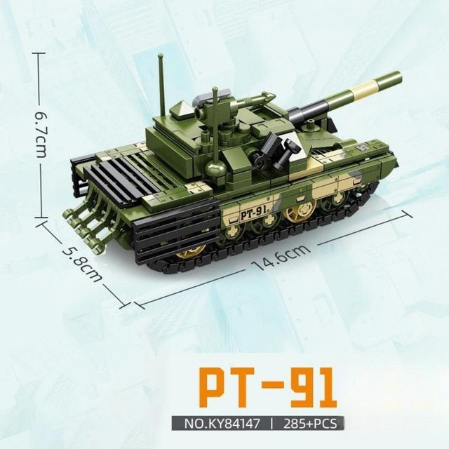 Duke King PT-91 Kampfpanzer Modell, Bausteine, Schwarz, ab 6 Jahren - Bild 1