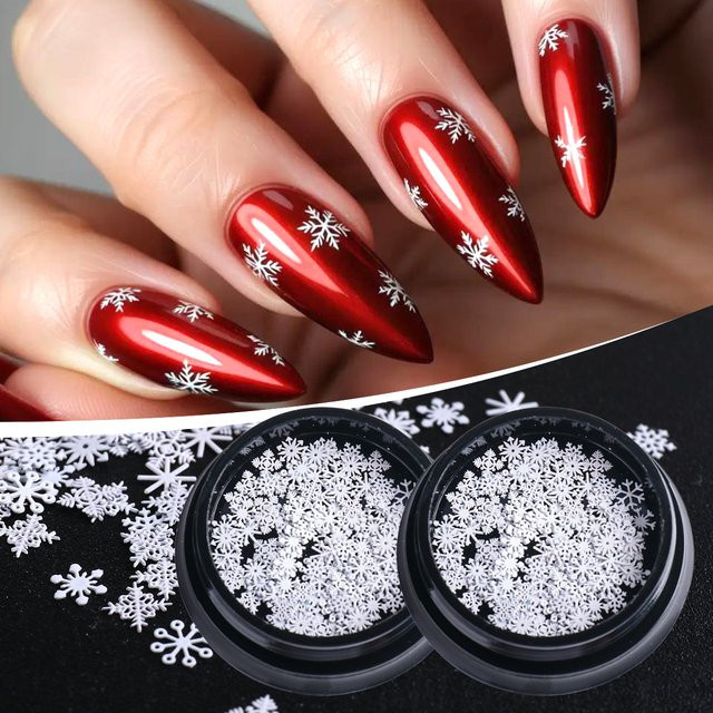 SWEET TREND Nagel Metall Pailletten, weiß, glänzend, 2 Stück - Bild 1