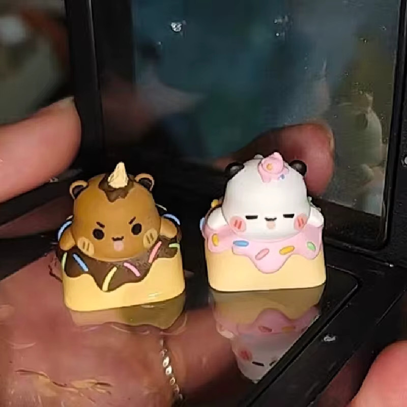 Lobo One Two Bubu Donut Tastenkappe Kawaii Cartoon Anime Tastenkappen Ersatz Zubehör für Maschinentastatur Multicolour - Bild 2