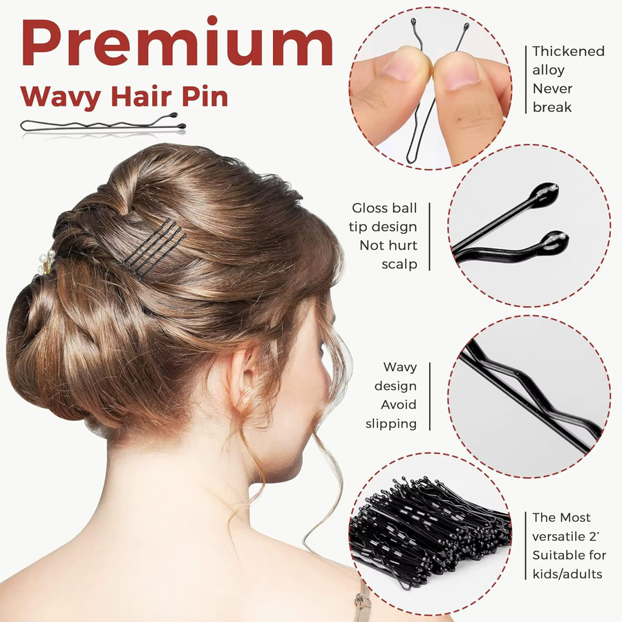 Haarspangen-Set Bobby Pins, 100 Stück, Damen und Mädchen, mit Aufbewahrungsbox - Bild 4
