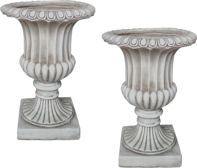HTI-Living Pflanzkübel Athene Antik Hellgrau 2er-Set für Tabletop - Bild 1