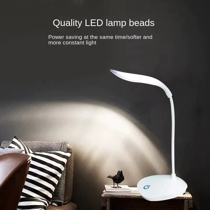 KAFNHCKA LED Schreibtischleuchte mit Touch-Dimmfunktion und USB-Ladefunktion in Weiß - Bild 3