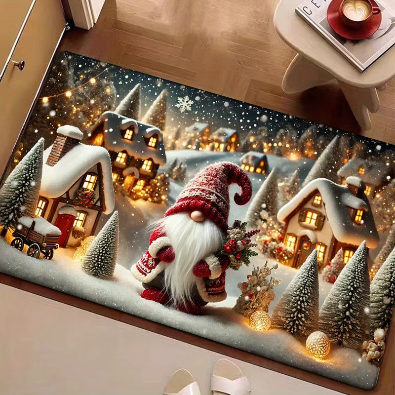VIKAMA Weihnachts-Fußmatte mit Kobold-Motiv in Rot und Multicolour, B/T: 60 x 40 cm - Bild 3
