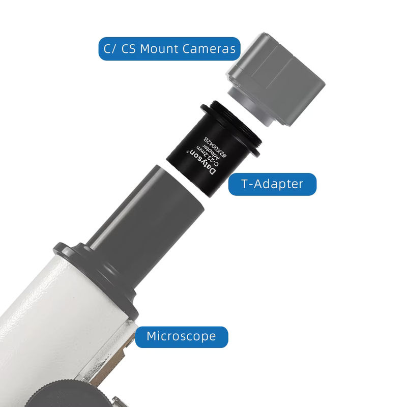 Datyson C-Mount Adapter Konverter von 23,2mm auf C/CS-Mount für CCTV-Kameras und Mikroskope in Schwarz - Bild 5