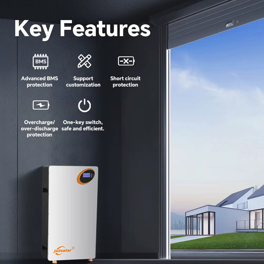 Jsdsolar Solar-LiFePO4-Akku Powerwall Klasse A mit integriertem BMS, 51,2 V, 200 Ah, 10 kWh zur Energiespeicherung für dein Zuhause - Bild 2