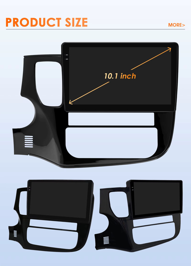 Hizpo 10,1 Zoll Android Auto und Wireless CarPlay Multimedia Radio mit GPS für Mitsubishi Outlander 3 (2012-2018) in Schwarz - Bild 4