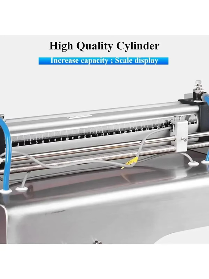 Bymaocar Pneumatische Flüssigkeitsabfüllmaschine in Silber aus Edelstahl, Automatischer horizontaler Füller für Honig und Parfüm, 100-1000ml - Bild 3