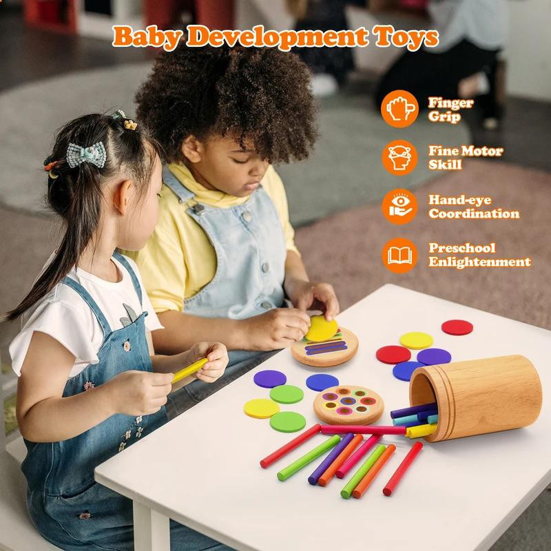 Linyi toy Montessori Holz Sortierspielzeug Tiere und Natur ab 3 Jahren - Bild 4