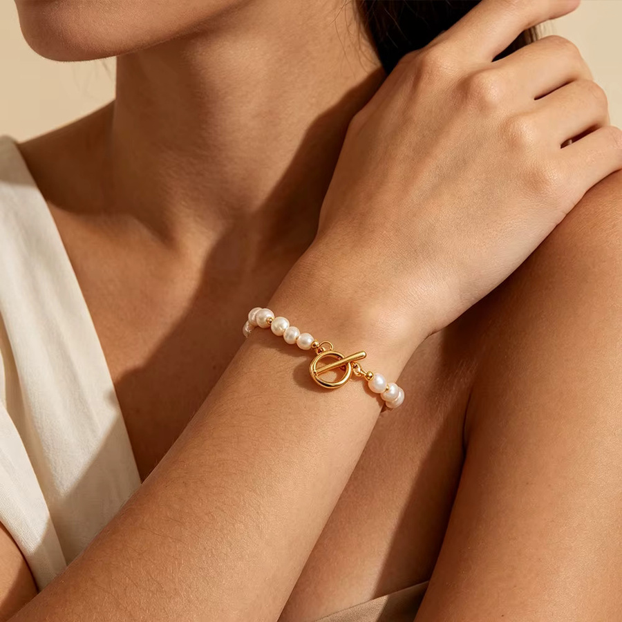 Erpels Armband Edelstahl, Süßwasserperlen, Damen - Bild 4