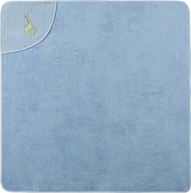 Sterntaler Kapuzenbadetuch aus flauschigem Baumwoll-Terry in Blau, B/H: 100 x 100 cm - Bild 1