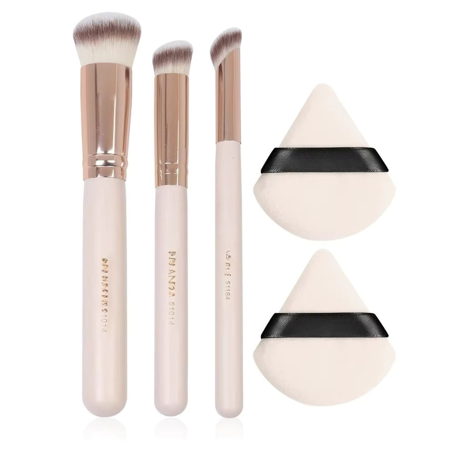 CNKESS Make-up-Pinsel-Set, 3-teilig, mit 2 Puderquasten, für Gesicht und Augen - Bild 1
