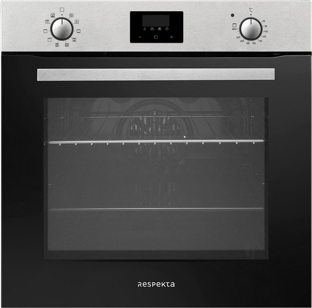 Respekta Einbaubackofen Jim Autark AB141-26 in Silber und Schwarz mit 10 Beheizungsarten, B/T/H: 59,5 x 59,4 x 52,1 cm - Bild 1