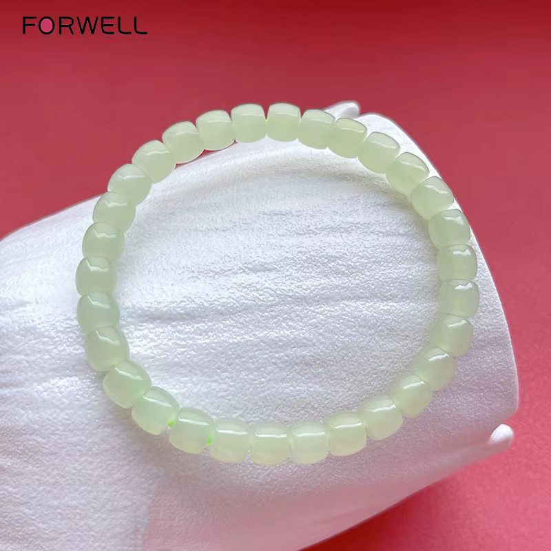 FORWELL Armband, Jade, weiße Perlen, Damen, 6 mm - Bild 2