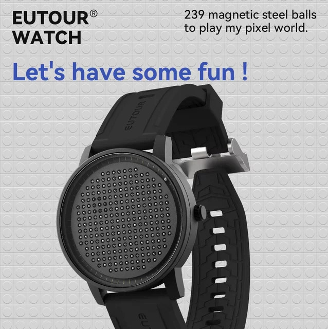 EUTOUR Armbanduhr Quarz, Silikonarmband, Schwarz, Unisex - Bild 1