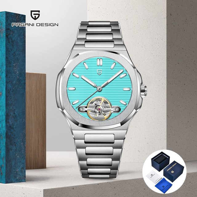 PAGANI DESIGN Armbanduhr, Automatik, Edelstahl, Blau, Saphirglas, Herren - Bild 1