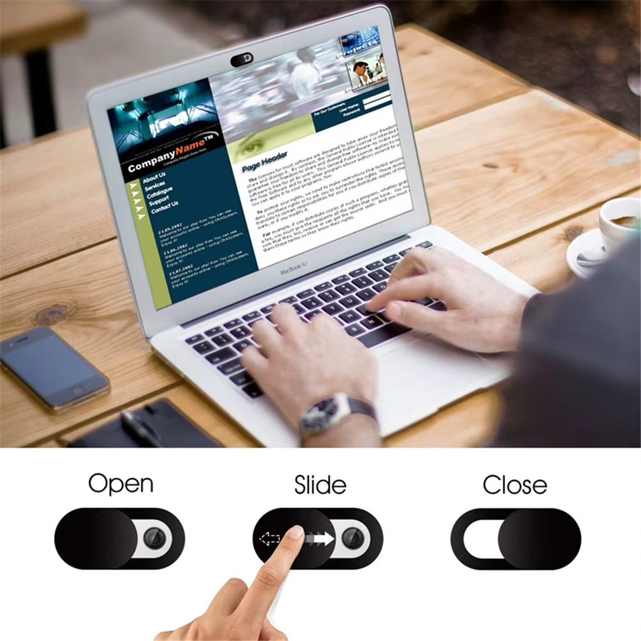Universelle Webcam Abdeckung als Privacy Sticker für Laptop, Tablet und Smartphone in Schwarz - Bild 3