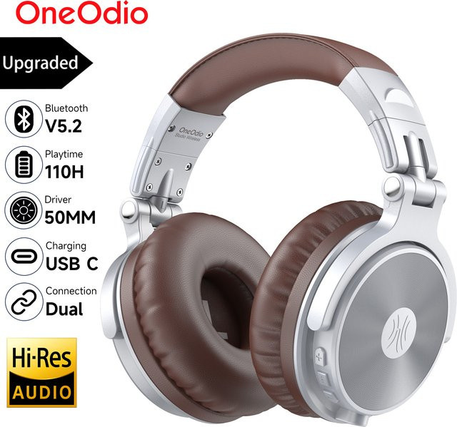 Oneodio Upgrade Pro C Bluetooth 5.2 Over Ear Kopfhörer in Schwarz mit Hi-Res Audio und Mikrofon - Bild 1