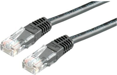 Roline RJ45 Patchkabel CAT 5e U/UTP Ethernet LAN Kabel Schwarz, Länge: 3,00 m - Bild 1