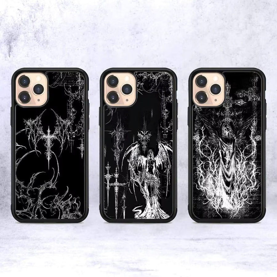 Gothic Cyber Sigil Kreuz Handyhülle für Apple iPhone 11 bis iPhone 17 Pro Max, Farbe: Schwarz, Material: PC und TPU - Bild 2