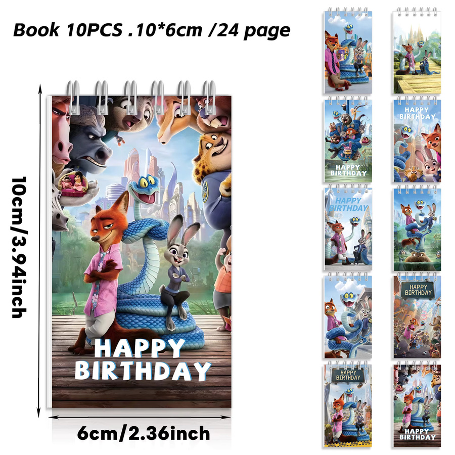 TAKARA TOMY Zootopia Partyzubehör, Notebook, Box, Bag, Card - Bild 3