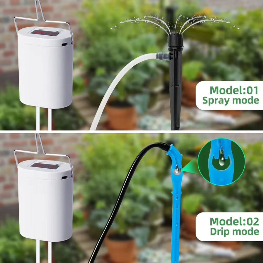 APWIKOGER Automatische Pflanzenbewässerungspumpe mit Timer-System und Sprinkler-Tropfbewässerung in Weiß - Bild 4