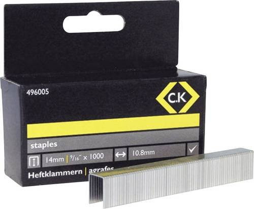 C.K Tackerklammern Typ 140 aus verzinktem Stahl, 1000 Stück, B: 10,5 mm, L: 14 mm - Bild 1