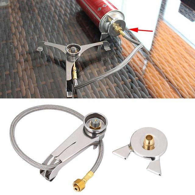 DOACT Gasadapter in Silber für Outdoor-Minikocher als langer Zylinder-Konverter - Bild 1