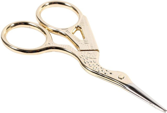 TOMTOP JMS Stickschere aus Edelstahl in Kran-Form, Farbe Gold Beige - Bild 1