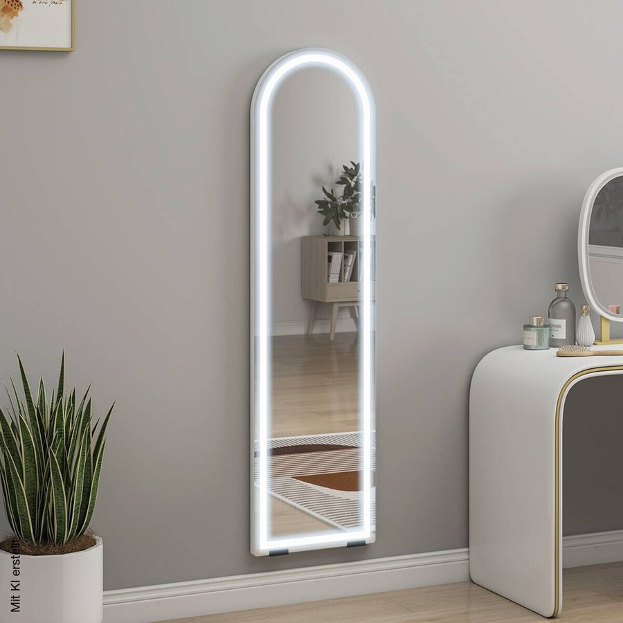 HOMCOM LED-Spiegel in Weiß mit Touch-Schalter und moderner Wandmontage, B/H/T: 2,9 x 150 x 40 cm - Bild 3