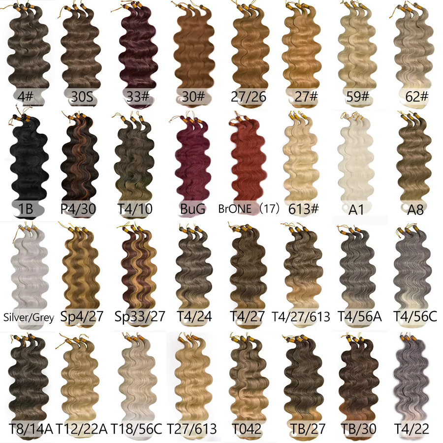 BUDABUDABUDA Body Wave Bundles Häkelhaar, 24 Zoll, Synthetisch, Ombre-Wellen, Damen - Bild 2