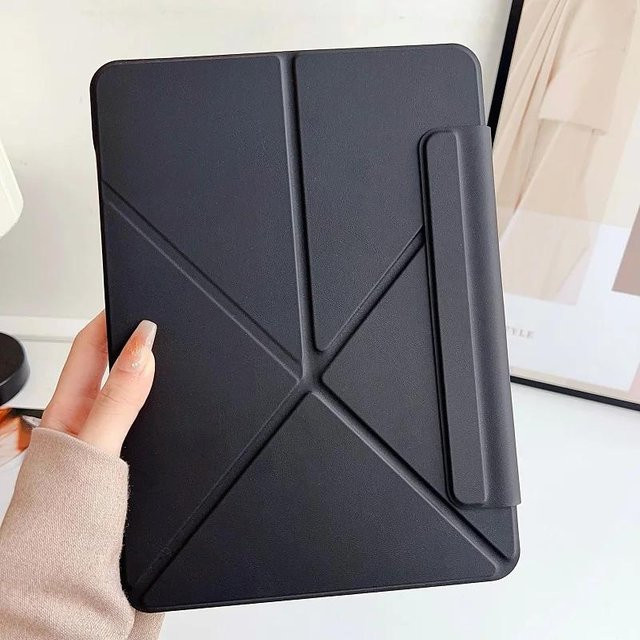 Schlanke Magnet Hülle für iPad Pro M4, iPad Air M2/M3 und iPad Mini 6/7 in Schwarz - Bild 1