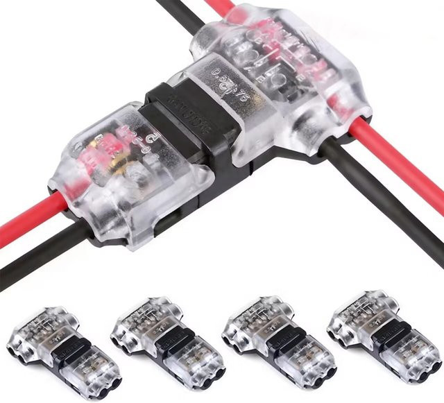 MJJC Universal Compact Wire T Tap Connectors Werkzeuglose Quick Splice Wiring Connector in Transparent - Bild 1